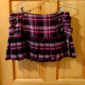 Plaid pleated shirt
